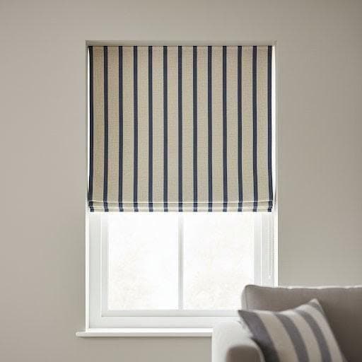 Roman Window Blind: Navy Striped Linen (Made to Measure, Blackout or Light Filter) — image 4