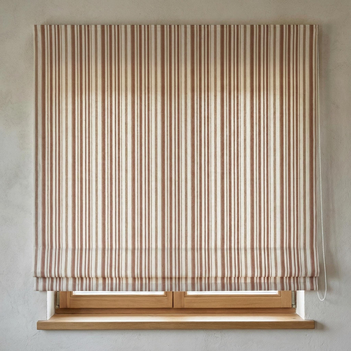 Farmhouse Linen Roman Shade, Dusty Pink Stripe (Organic Blackout) — image 6
