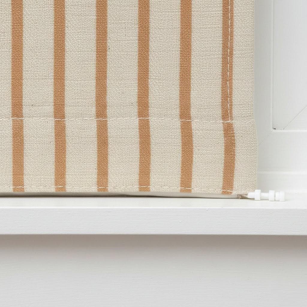 Roman Shade: Cinnamon Tan Stripes - Custom Linen Window Blind — image 8
