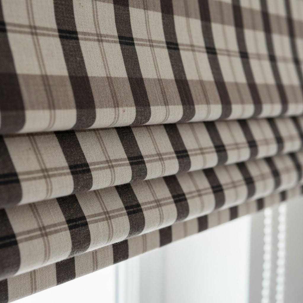 Farmhouse Linen Roman Shade - Corded, Made to Measure, Blackout Option — image 1
