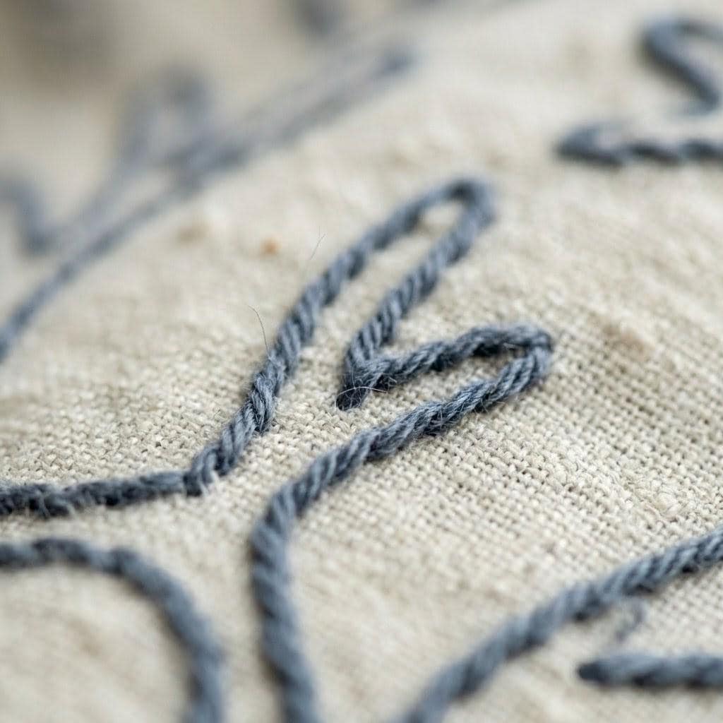 Embroidered Linen Curtains, Navy Coral Reef, Coastal Nursery Drapes — image 3