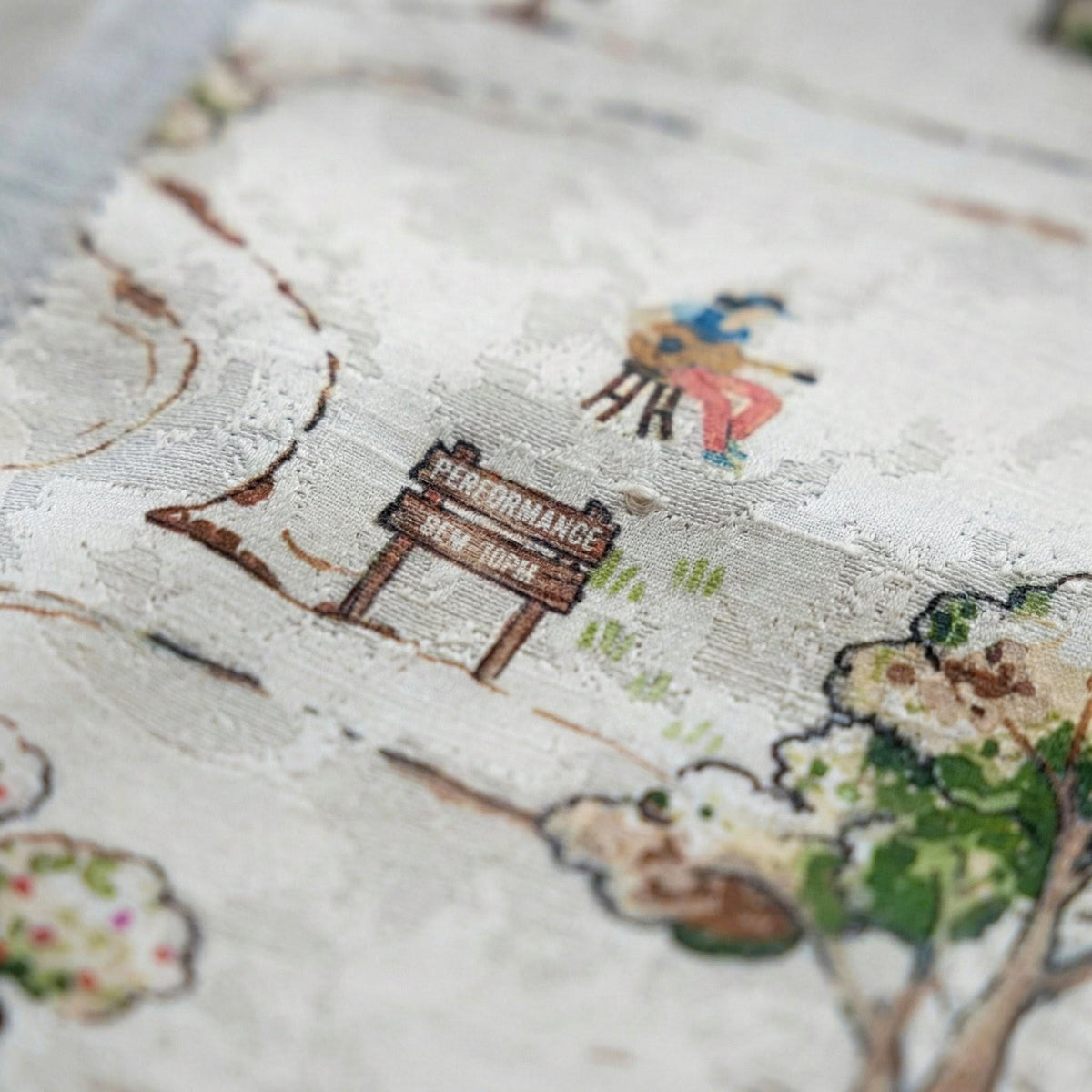 Storybook Park Silk Linen Nursery Curtains, Watercolor Map Drapes — image 7