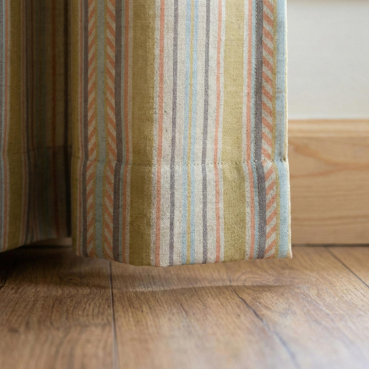 Pastel Stripe Linen Curtains, Oatmeal Nursery Drapes, Cotton or Blackout Liner — image 10