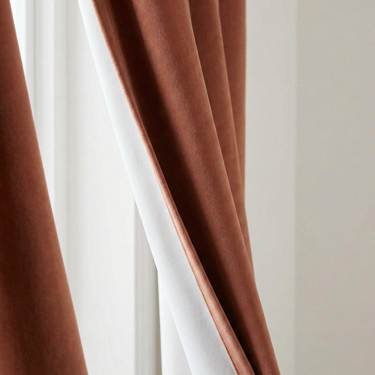 Terracotta Velvet Curtains, 100% Blackout Option, Custom Size — image 10