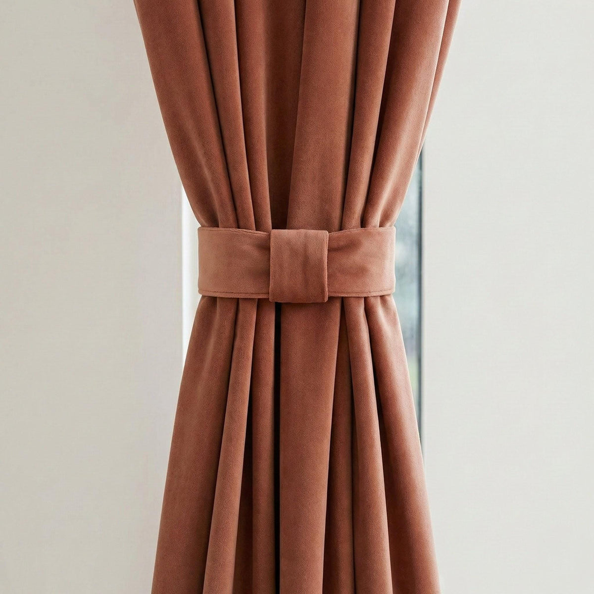 Terracotta Velvet Curtains, 100% Blackout Option, Custom Size — image 5