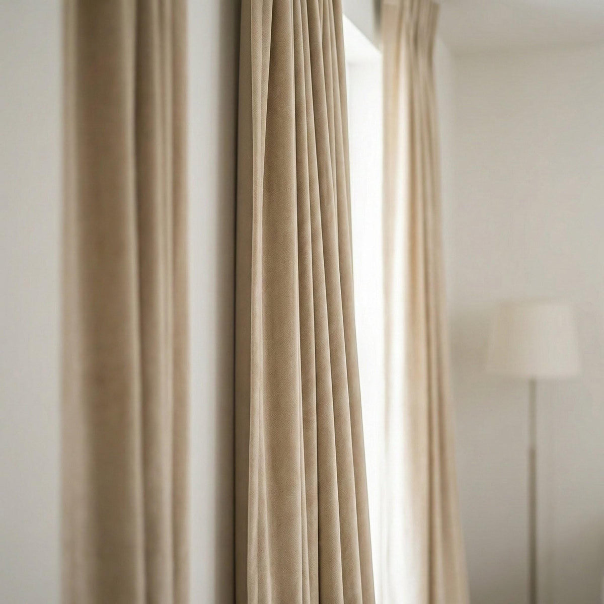 Cream Beige Velvet Curtains, 320 GSM Heavyweight, Custom Size — image 5