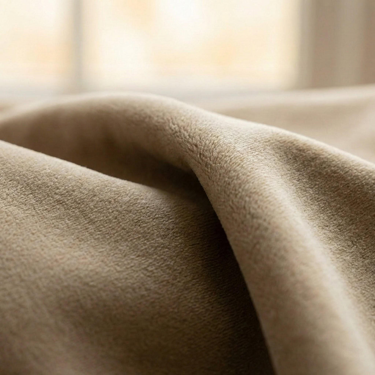 Cream Beige Velvet Curtains, 320 GSM Heavyweight, Custom Size — image 3