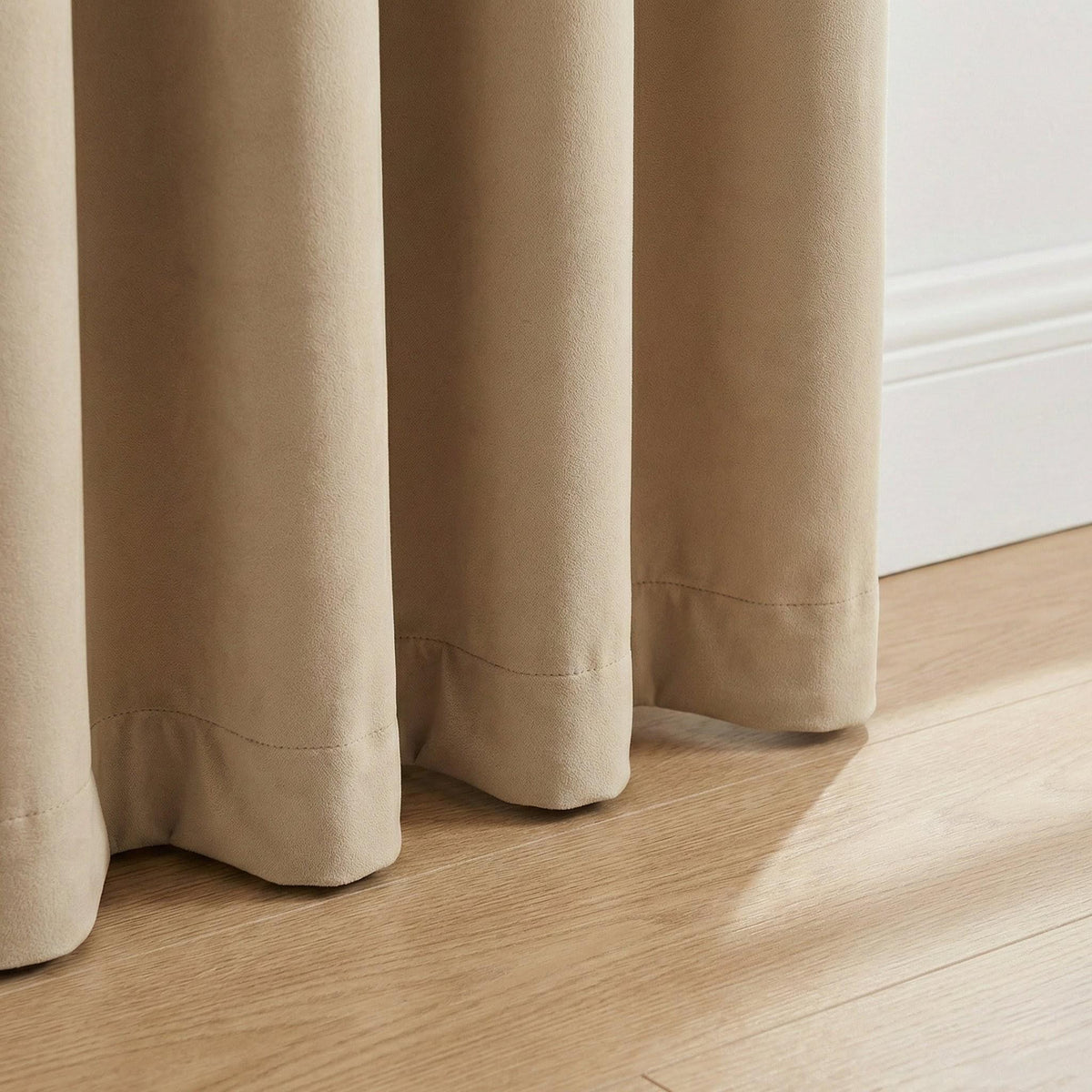 Cream Beige Velvet Curtains, 320 GSM Heavyweight, Custom Size — image 7