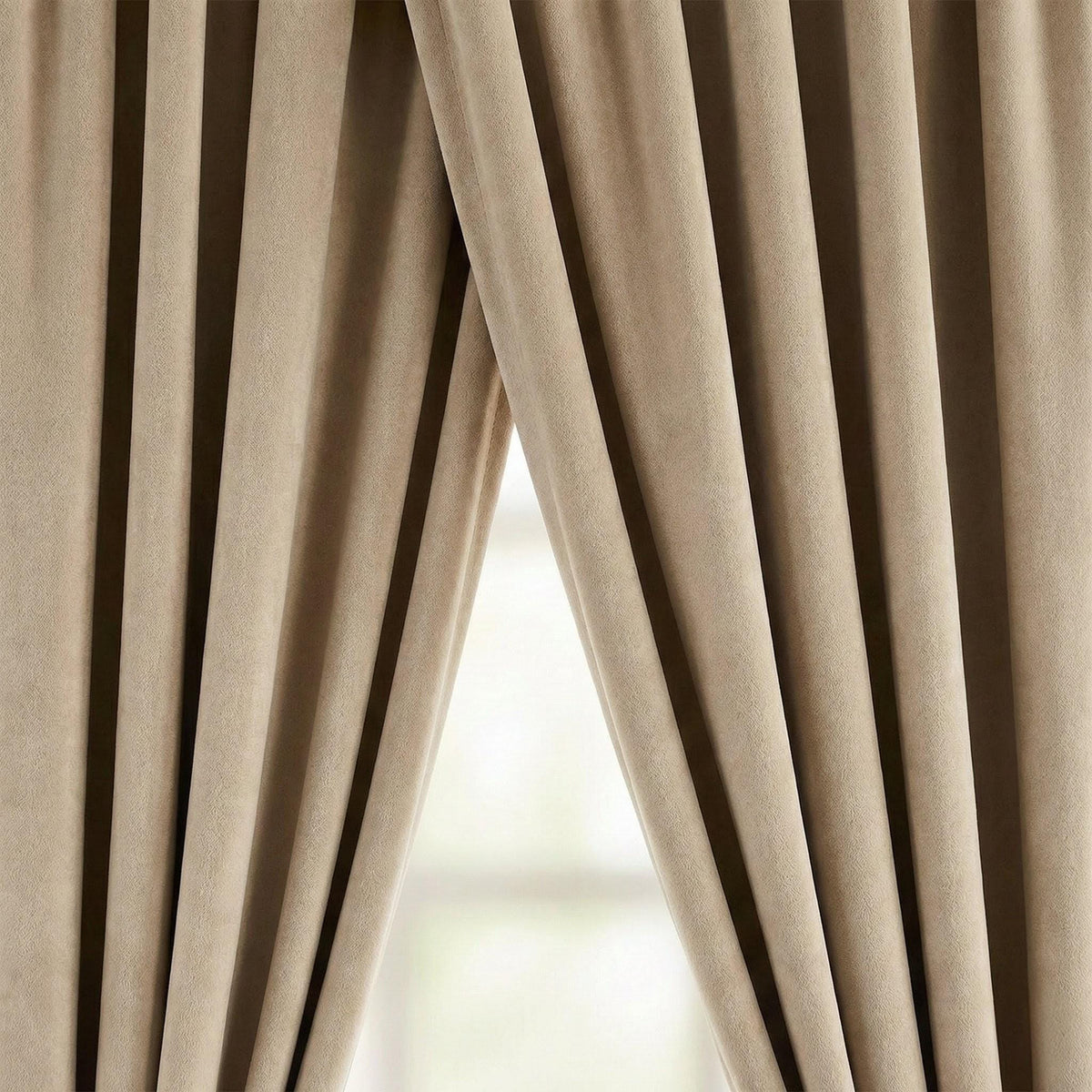Cream Beige Velvet Curtains, 320 GSM Heavyweight, Custom Size — image 9