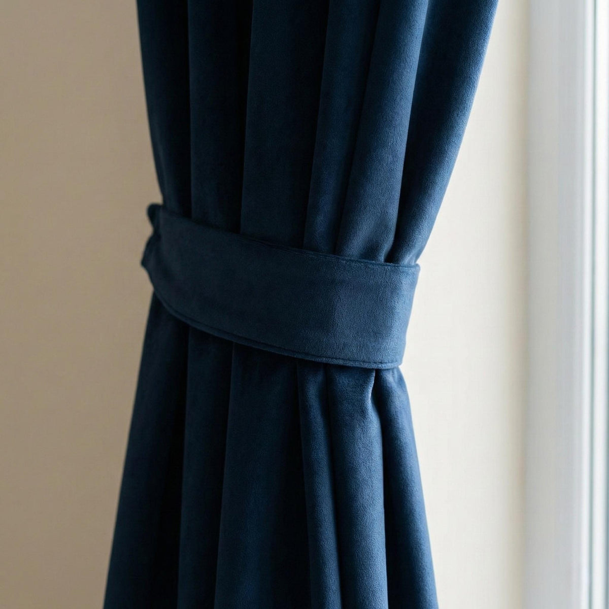 Navy Blue Velvet Curtains, 320 GSM Heavyweight, Blackout Options — image 1