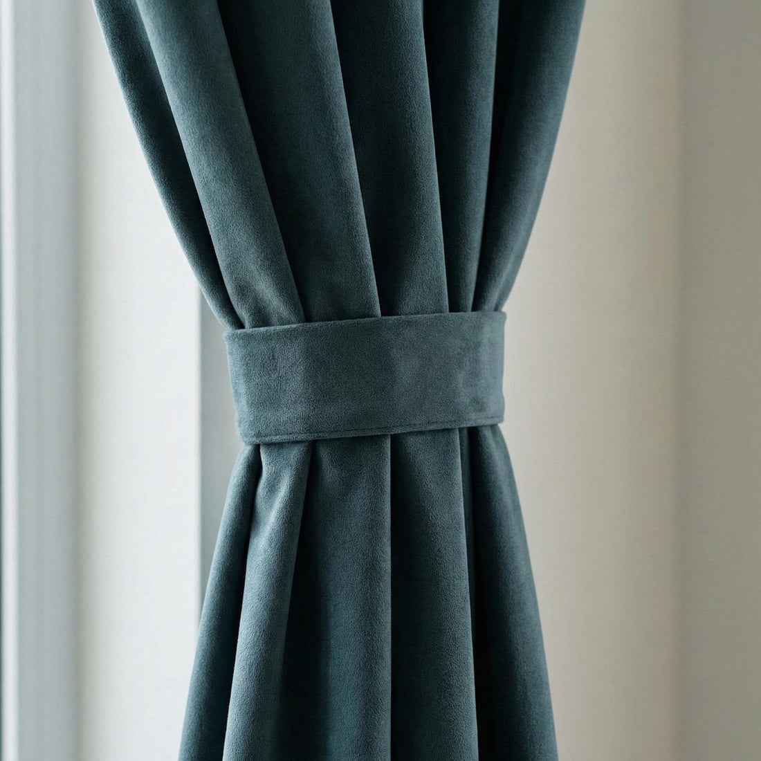 Slate Blue Grey Matte Velvet Curtains, Custom Size, Unlined/Cotton Lined/100% Blackout, Rod Pocket Back Tab Grommet Hooks Top — image 1