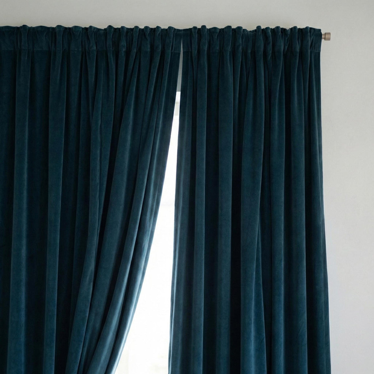 Deep Teal Velvet Curtains, Blackout Option, Custom Size — image 7
