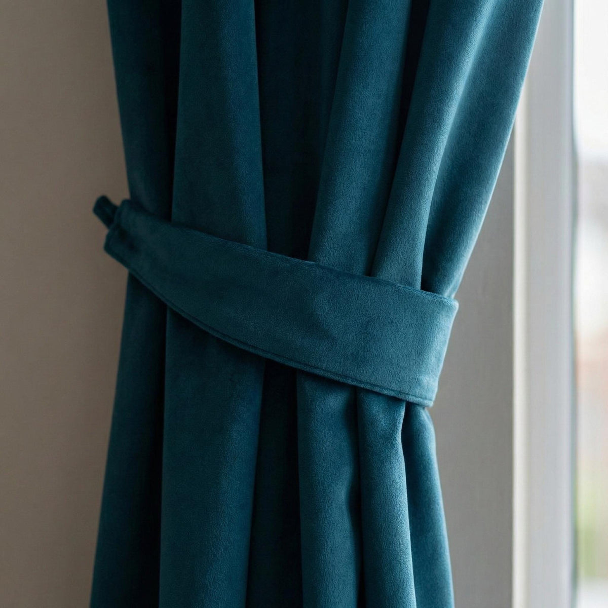 Ocean Blue Velvet Curtains, Teal Coastal Decor, Custom Size — image 3
