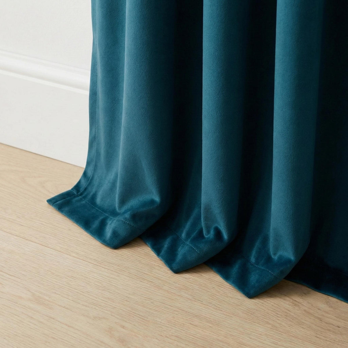 Ocean Blue Velvet Curtains, Teal Coastal Decor, Custom Size — image 4