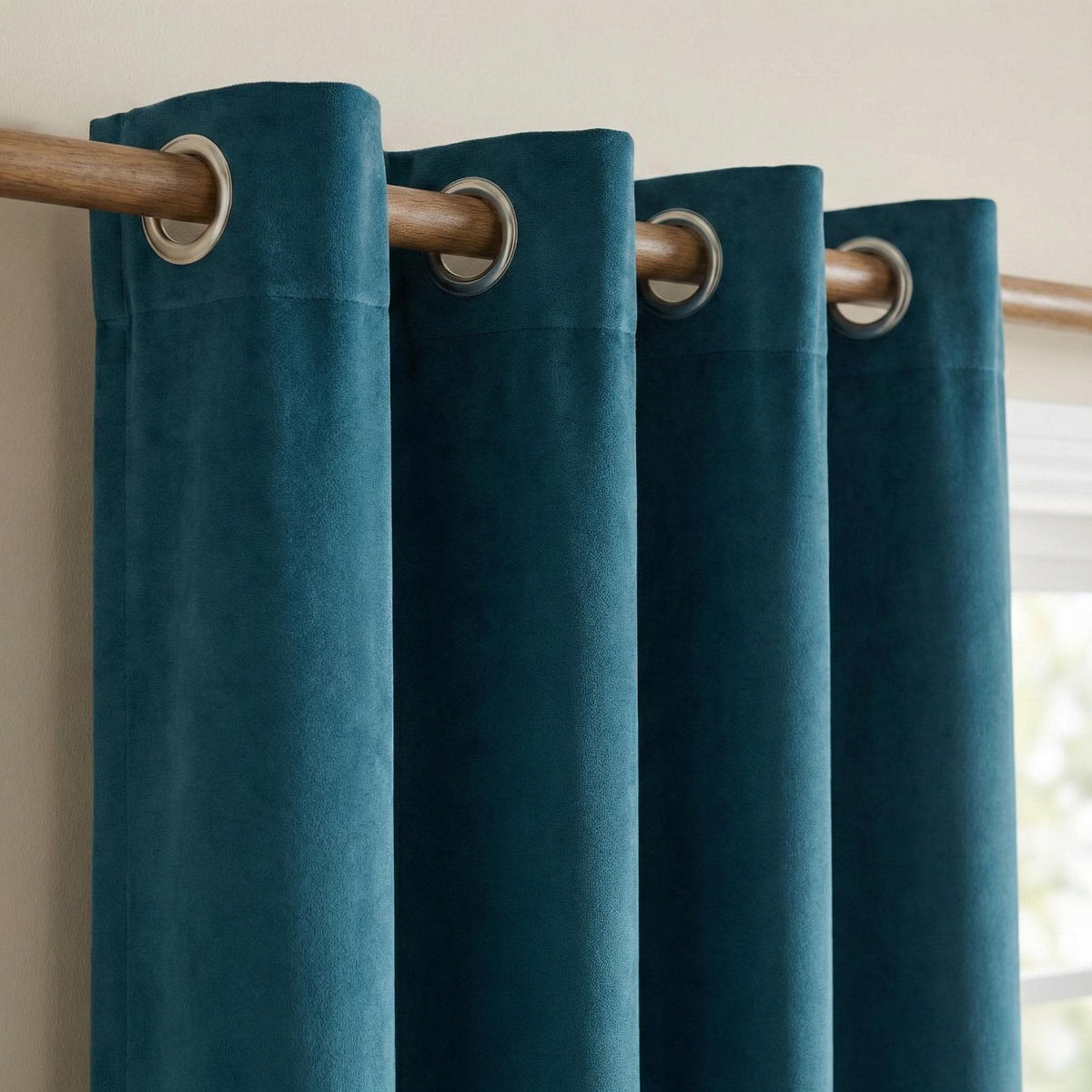 Ocean Blue Velvet Curtains, Teal Coastal Decor, Custom Size — image 10