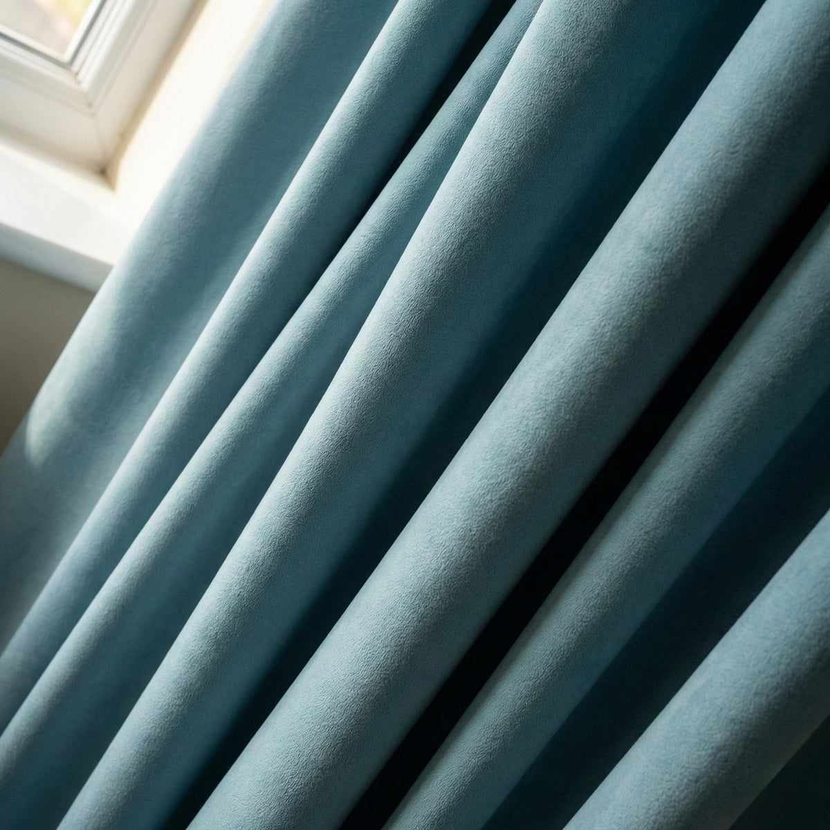 Ice Blue Velvet Curtains, Matte Finish, Custom Size, Blackout Option — image 7