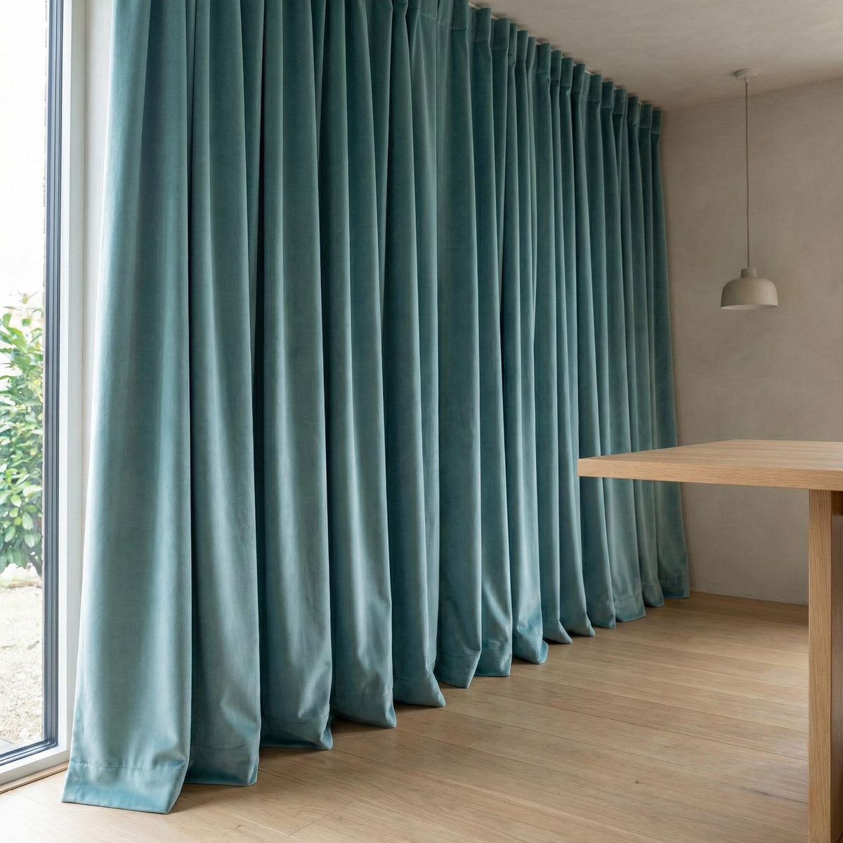 Ice Blue Velvet Curtains, Matte Finish, Custom Size, Blackout Option — image 8
