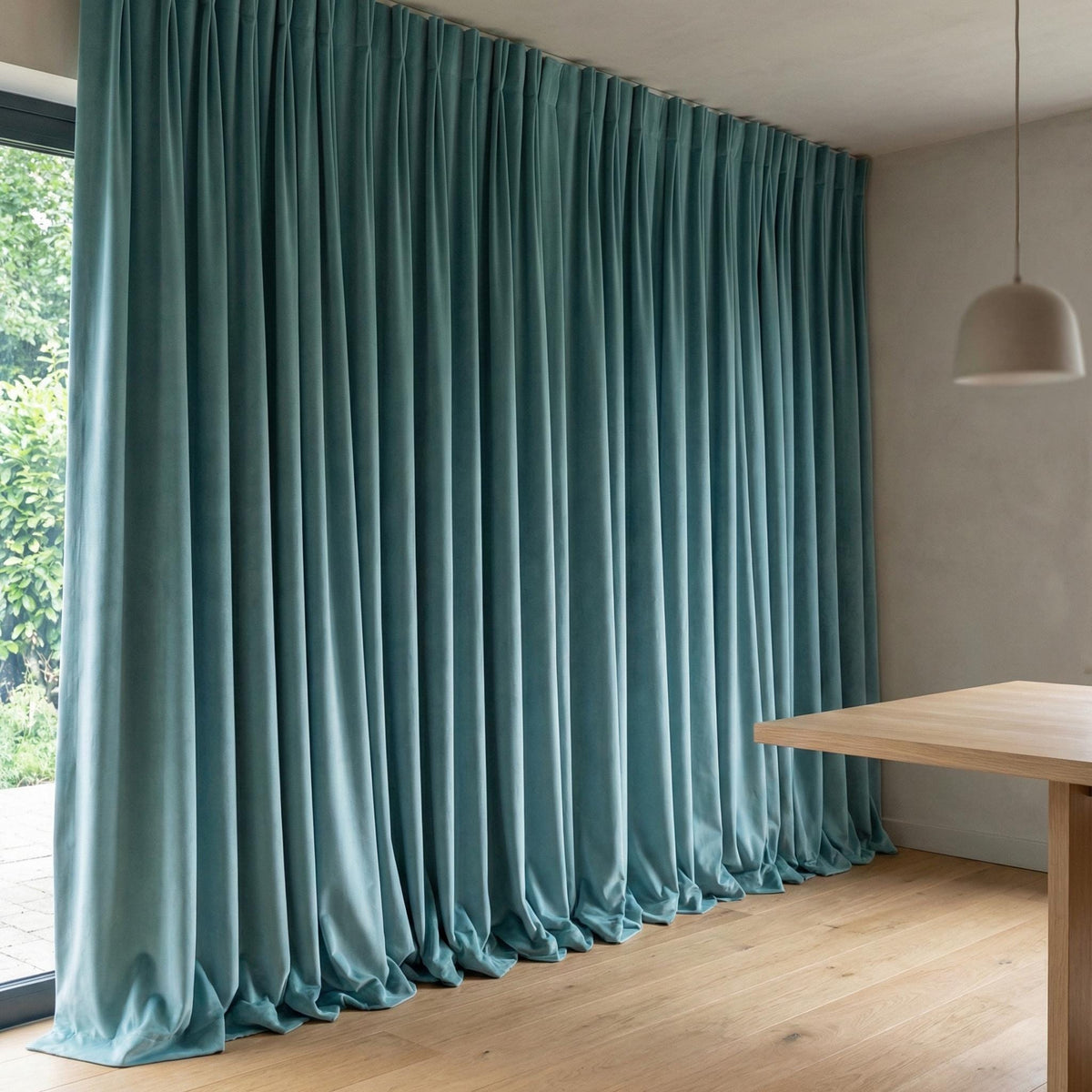 Ice Blue Velvet Curtains, Matte Finish, Custom Size, Blackout Option — image 10