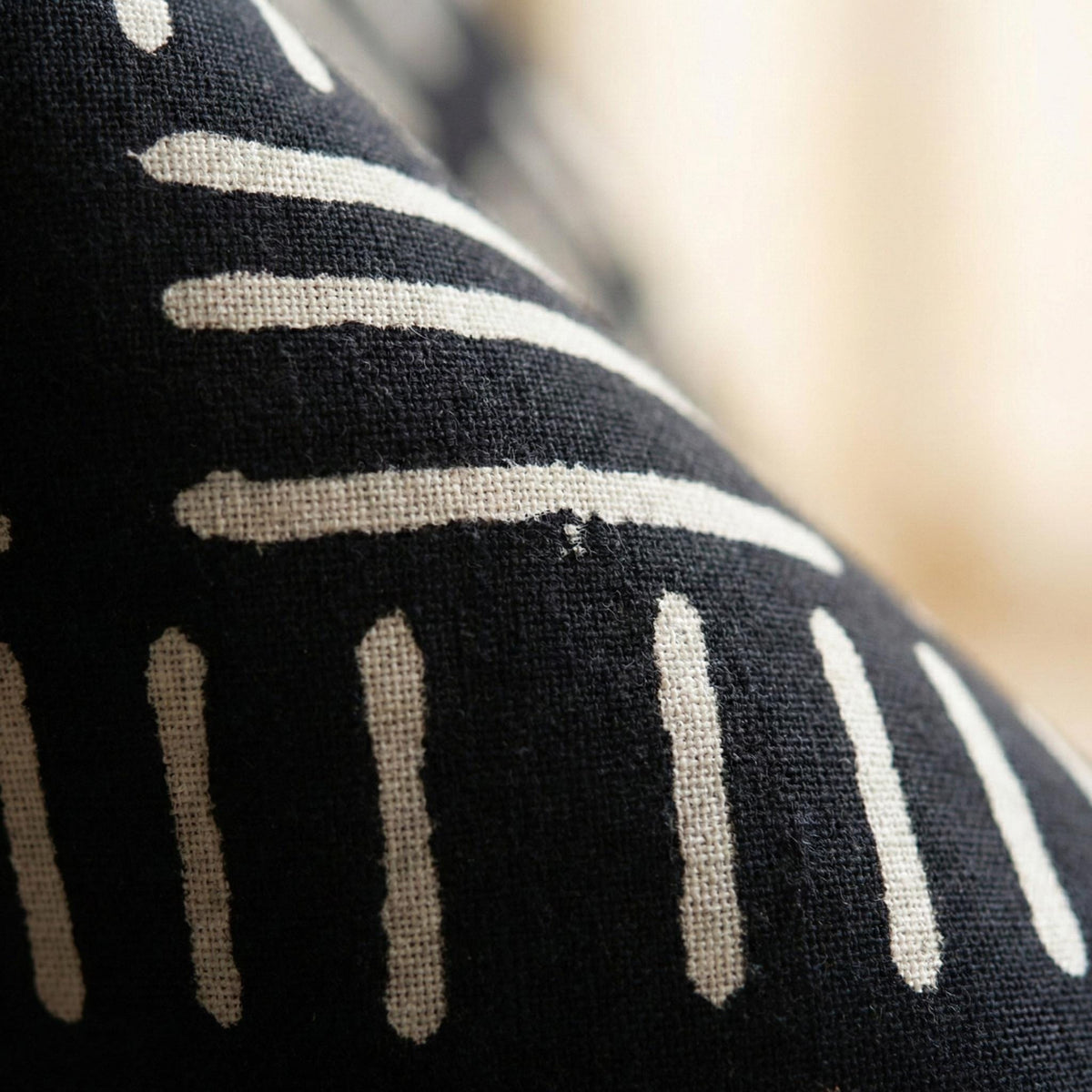 Indigo Black Mudcloth Block Print Curtains, Organic Cotton, Boho Geometric Drapes — image 8