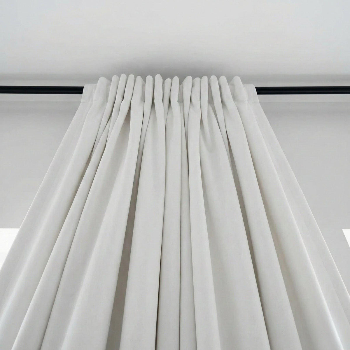 Snow White Velvet Curtains, 320 GSM, Blackout Options, Custom Size — image 3
