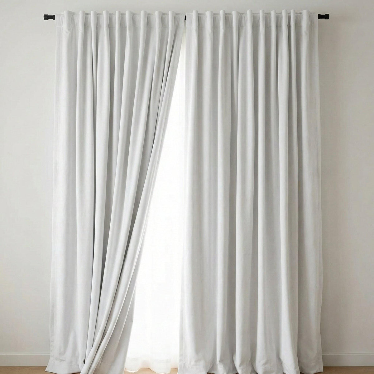 Snow White Velvet Curtains, 320 GSM, Blackout Options, Custom Size — image 9