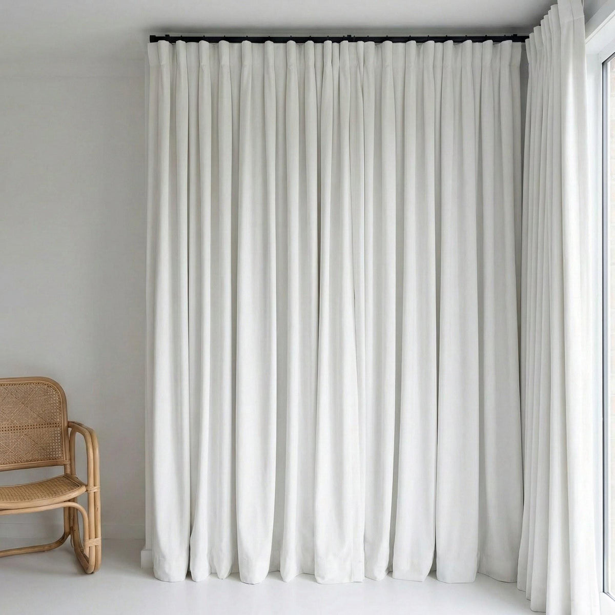 Snow White Velvet Curtains, 320 GSM, Blackout Options, Custom Size — image 5