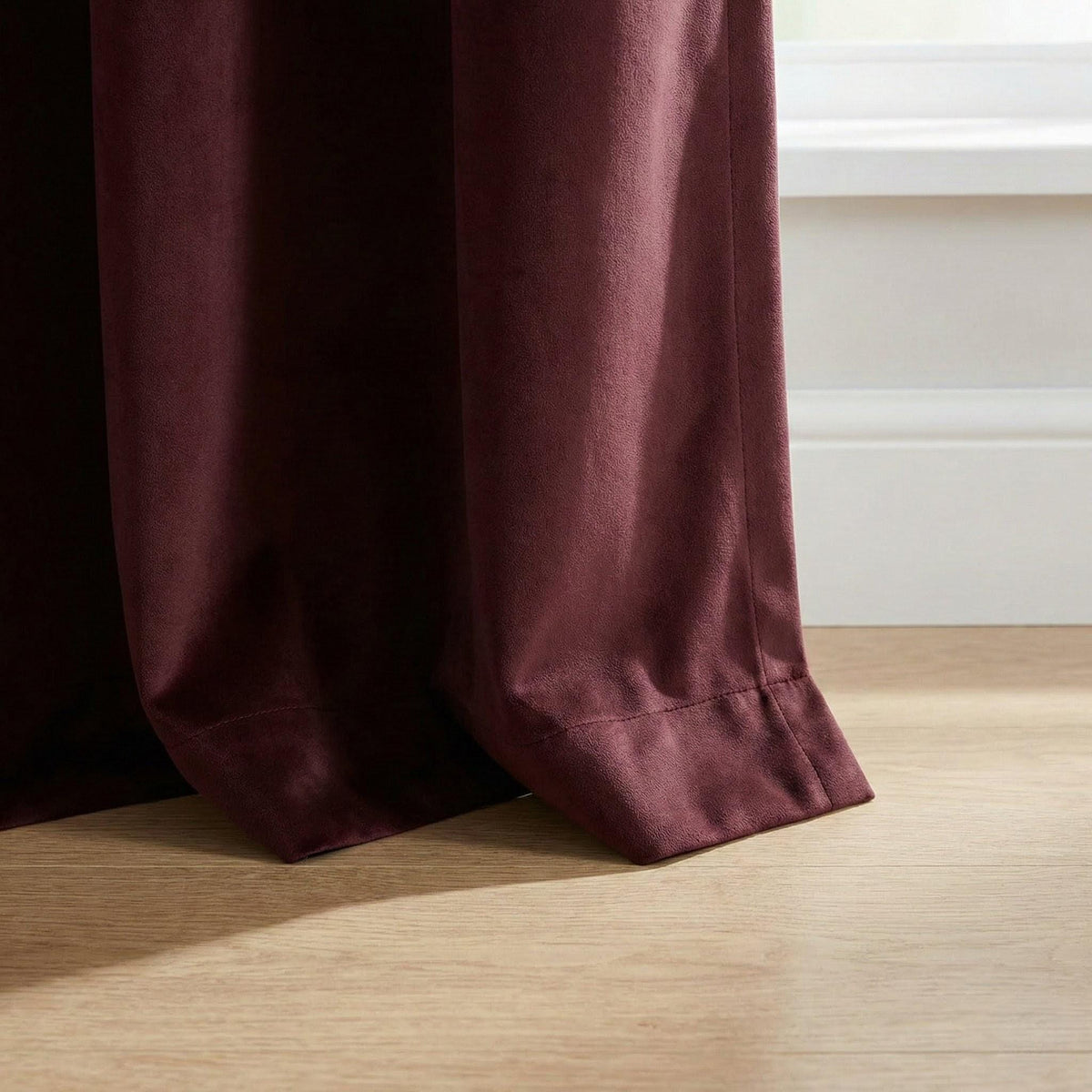 Burgundy Matte Velvet Curtains, 100% Blackout Option, Custom Size — image 7