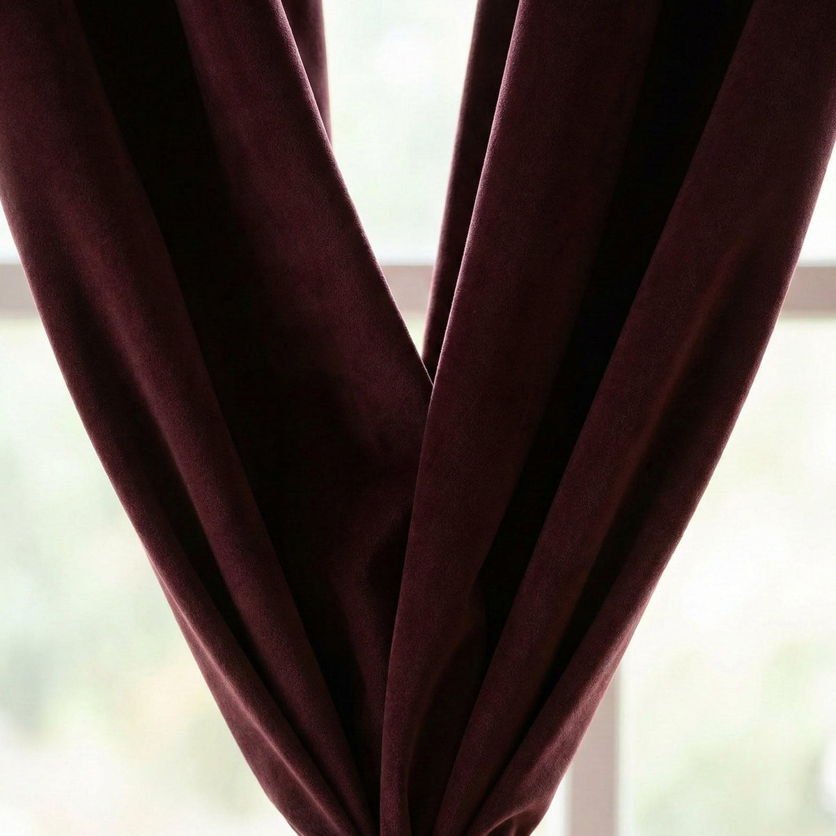 Burgundy Matte Velvet Curtains, 100% Blackout Option, Custom Size — image 9