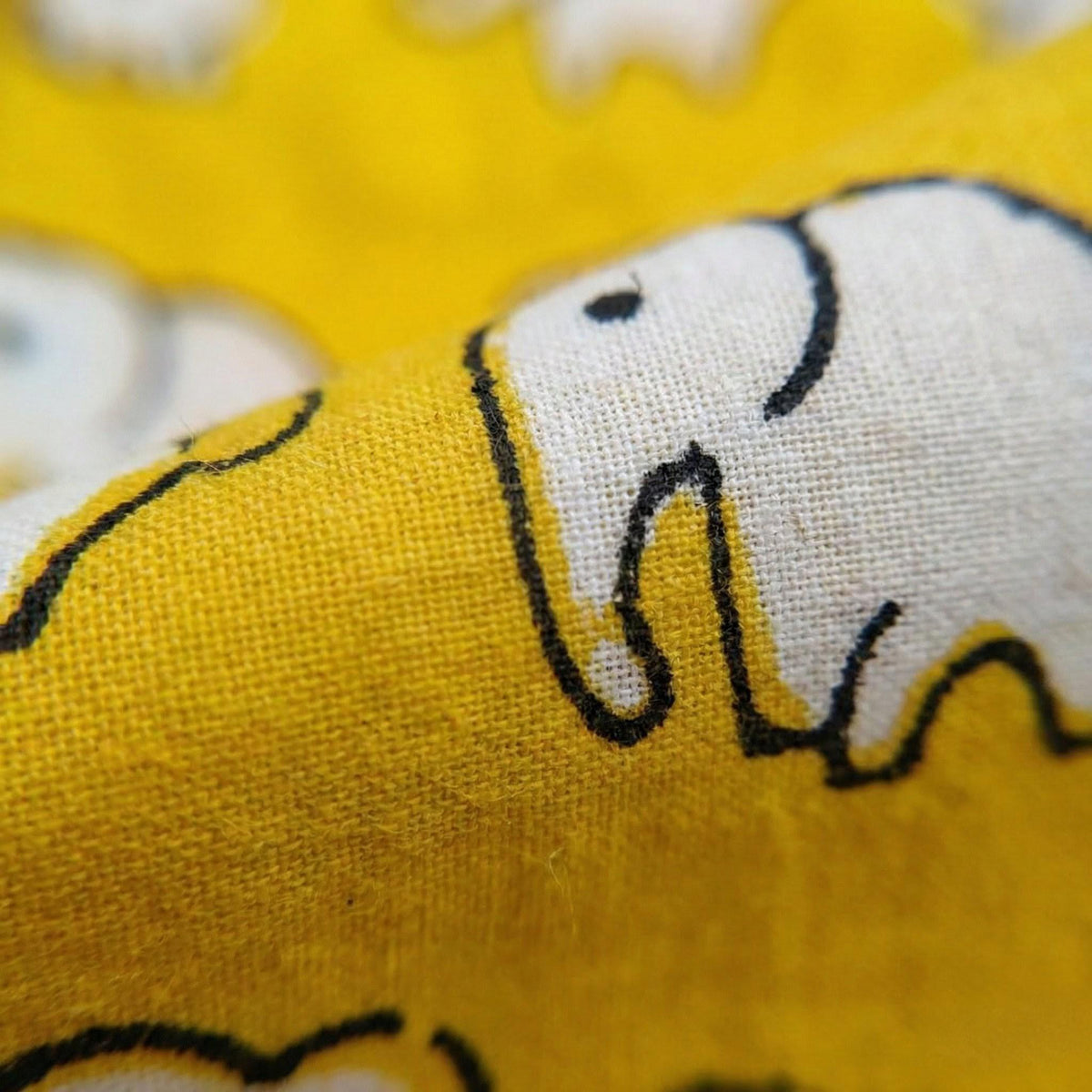 Organic Cotton Elephant Curtains, Mustard Yellow Nursery Decor — image 4