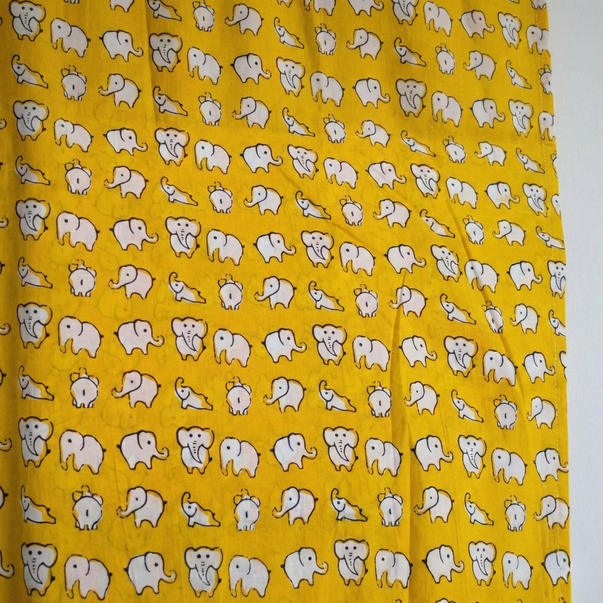 Organic Cotton Elephant Curtains, Mustard Yellow Nursery Decor — image 8