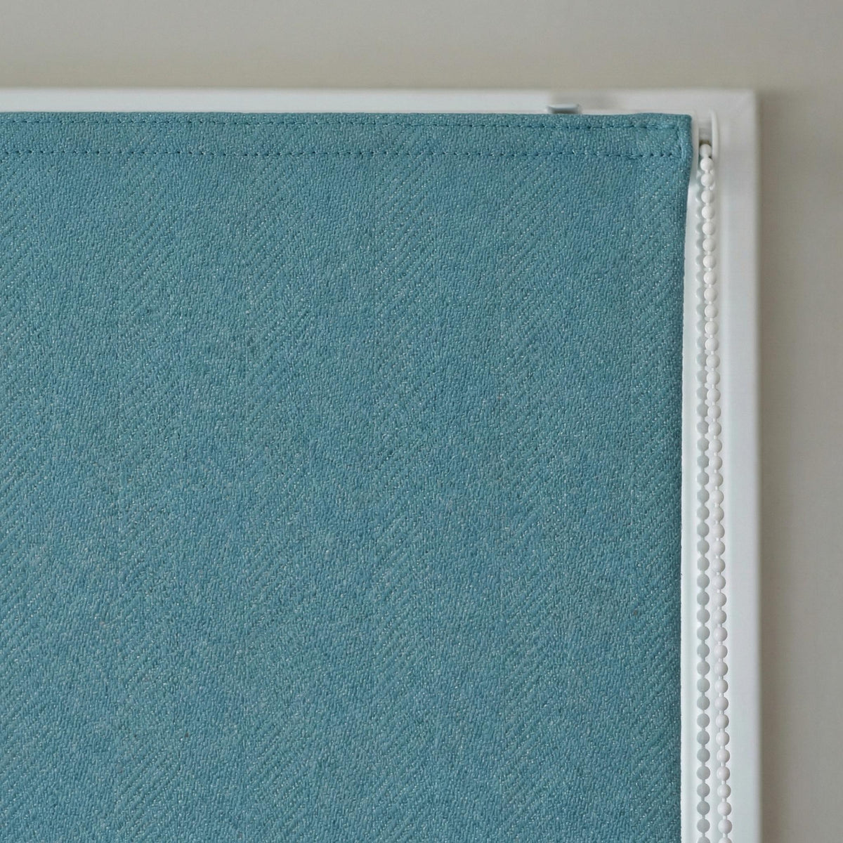 Custom Teal Blue Linen Herringbone Roman Shade, Blackout or Light Filtering — image 7