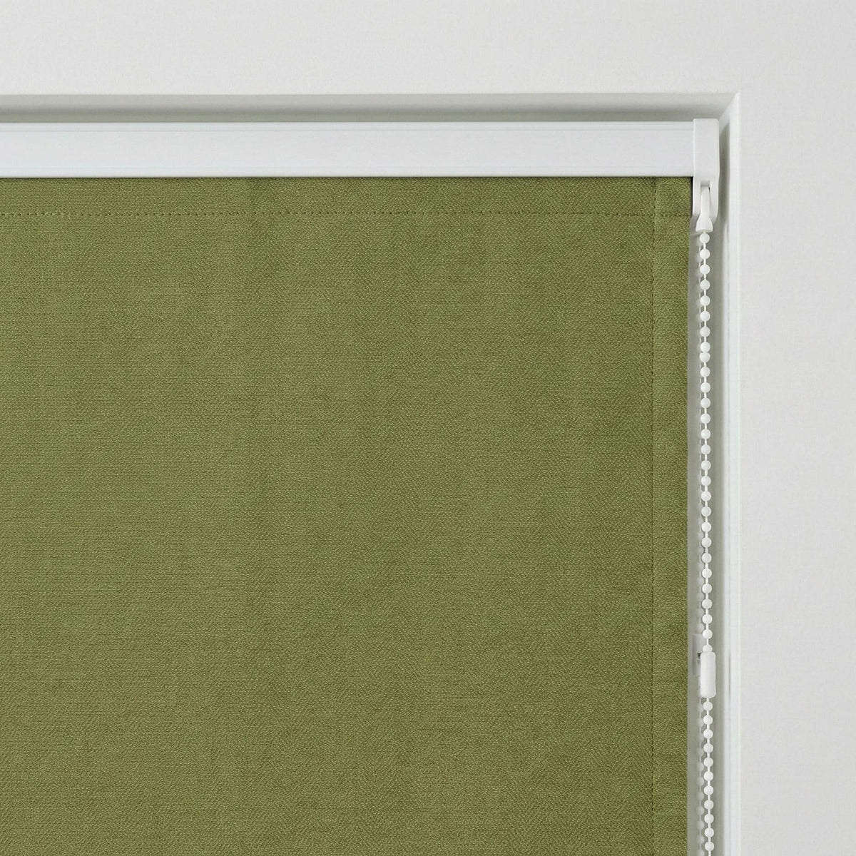 Olive Green Herringbone Linen Roman Shade, Custom Corded Blind, OEKO-TEX — image 6