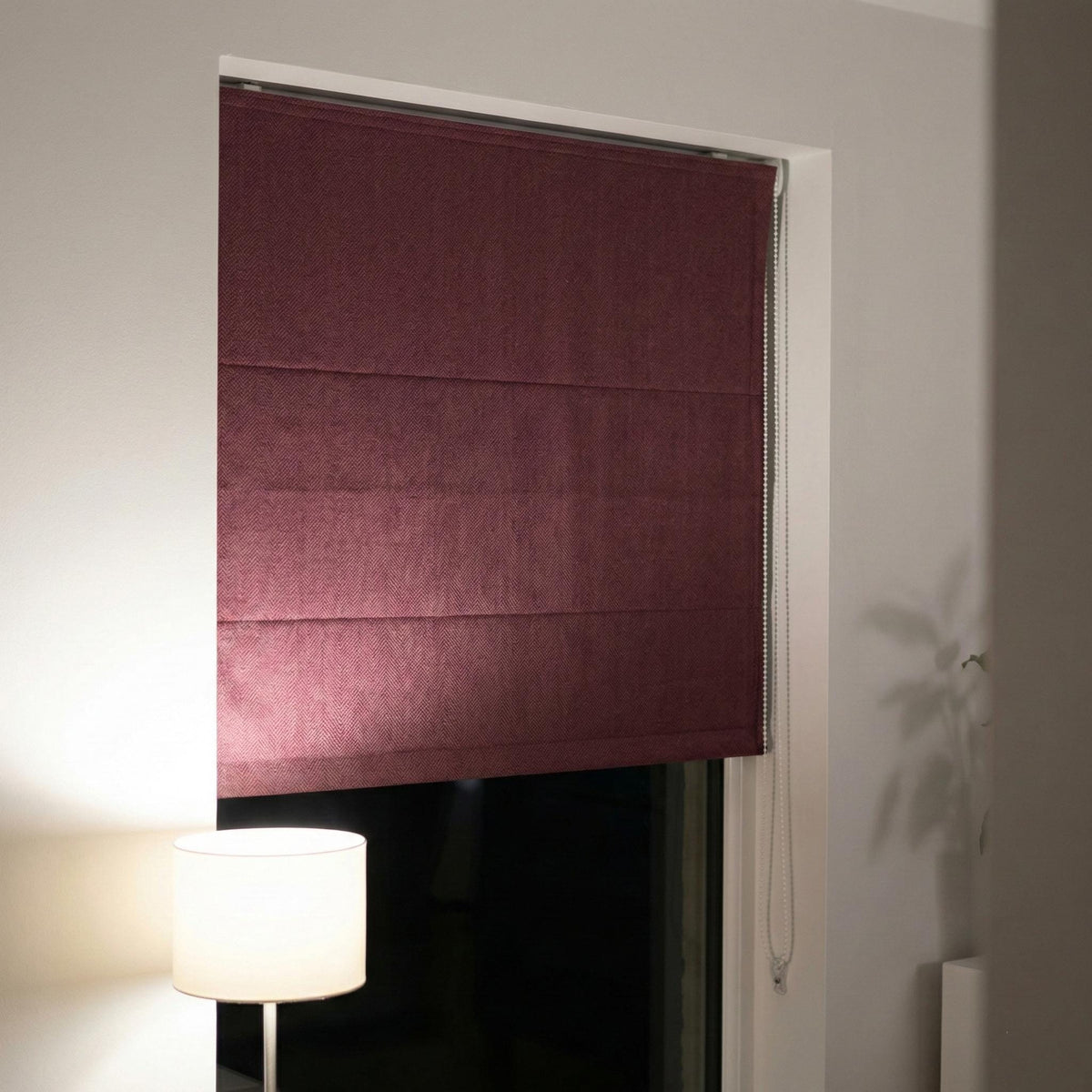 Mauve Plum Linen Roman Shade, Herringbone Window Blind, Custom Made — image 4