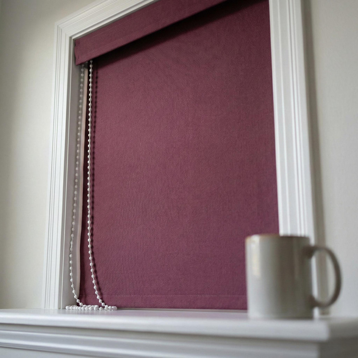 Mauve Plum Linen Roman Shade, Herringbone Window Blind, Custom Made — image 10