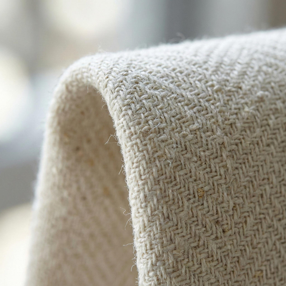 Ivory Herringbone Linen Roman Shade, Oeko-Tex Custom Blind, Light Filter/Blackout — image 9