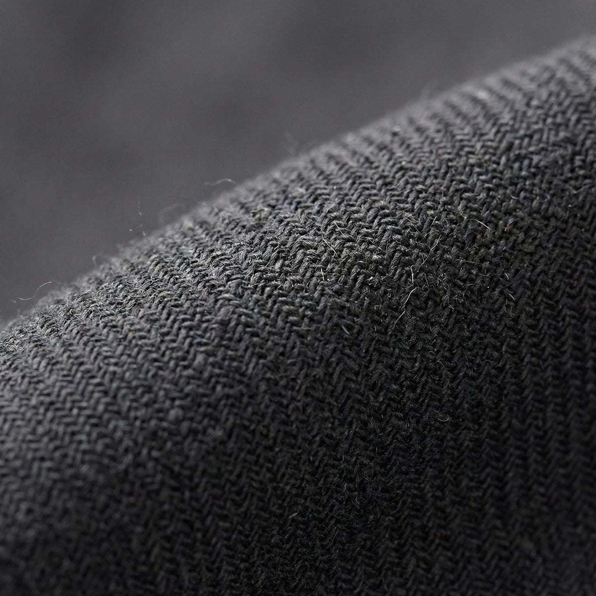 Charcoal Gray Linen Herringbone Roman Shade, Custom Corded Blind, OEKO-TEX — image 9