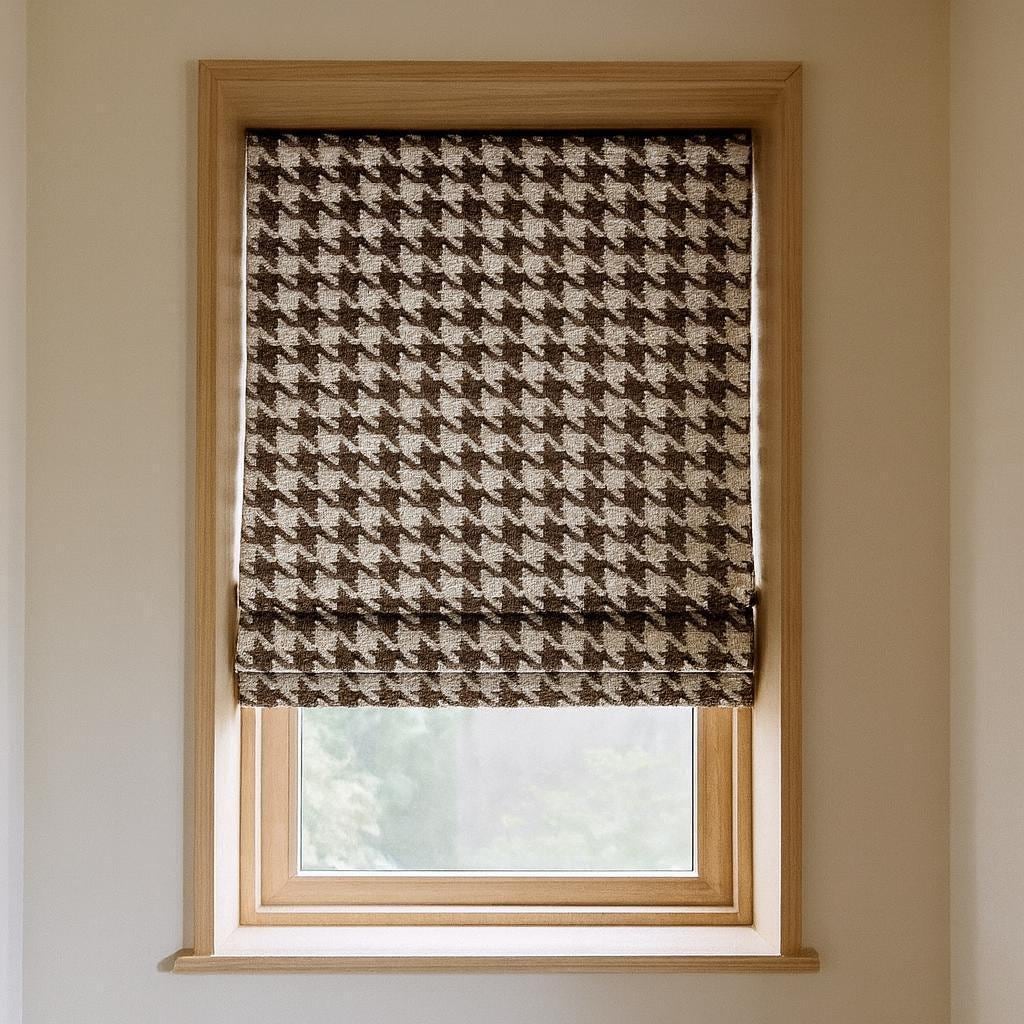 Houndstooth Roman Shade, Organic Cotton (Light-Filtering or Blackout) — image 1