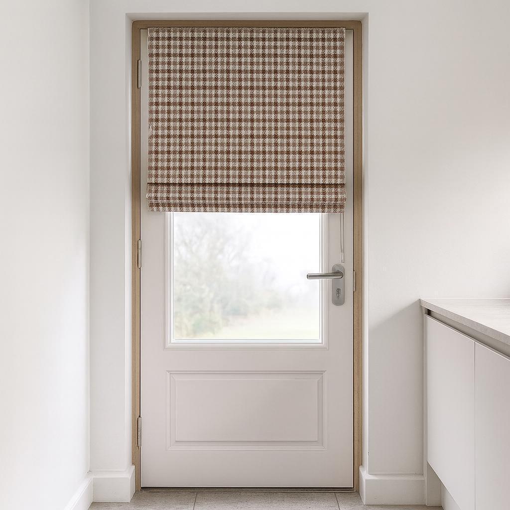 Custom Houndstooth Roman Shade: Organic Cotton, Blackout or Light-Filtering — image 5