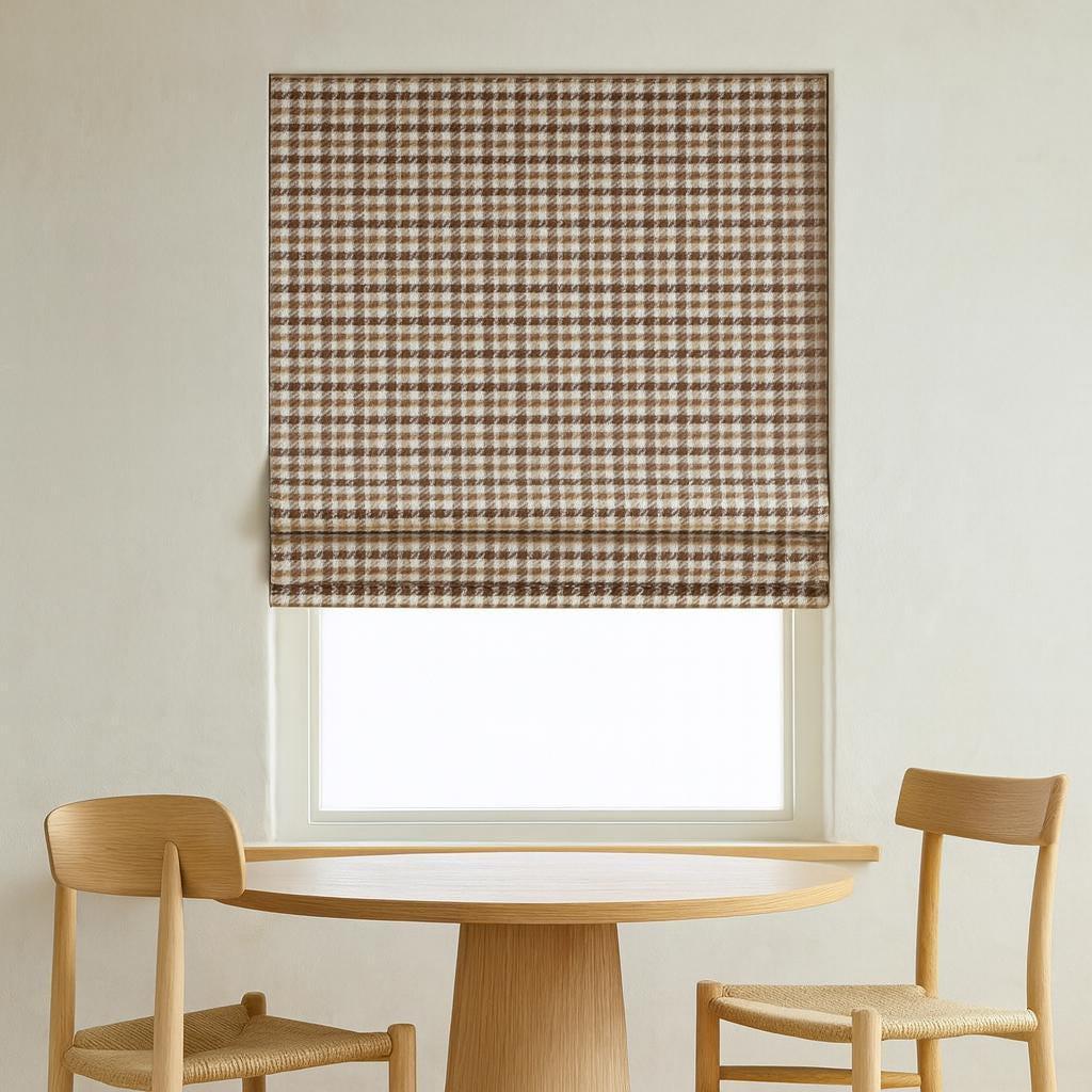 Custom Houndstooth Roman Shade: Organic Cotton, Blackout or Light-Filtering — image 7