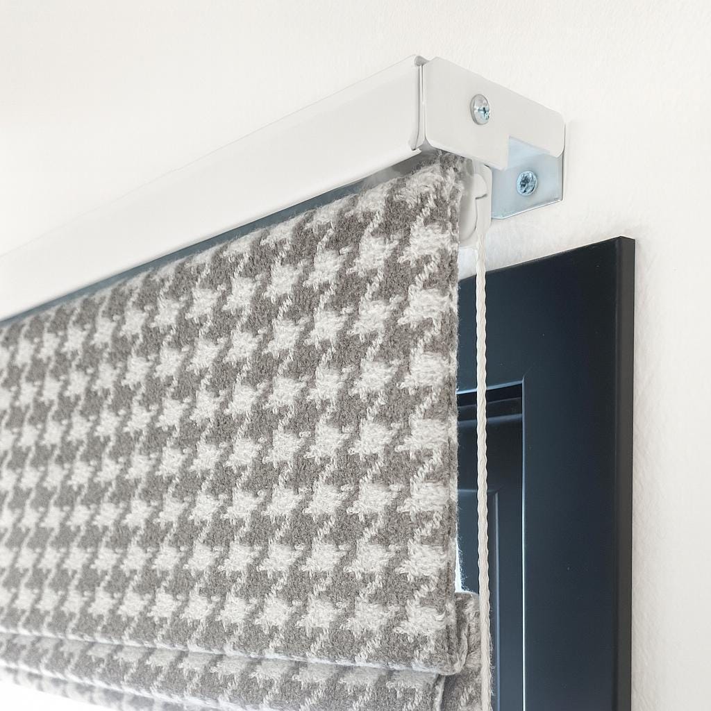 Houndstooth Roman Shade, Organic Cotton (Light-Filtering or Blackout Liner) — image 1