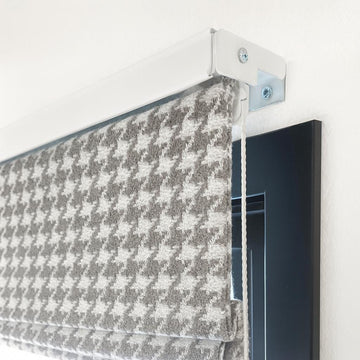 Houndstooth Roman Shade, Organic Cotton (Light-Filtering or Blackout Liner) — image 1