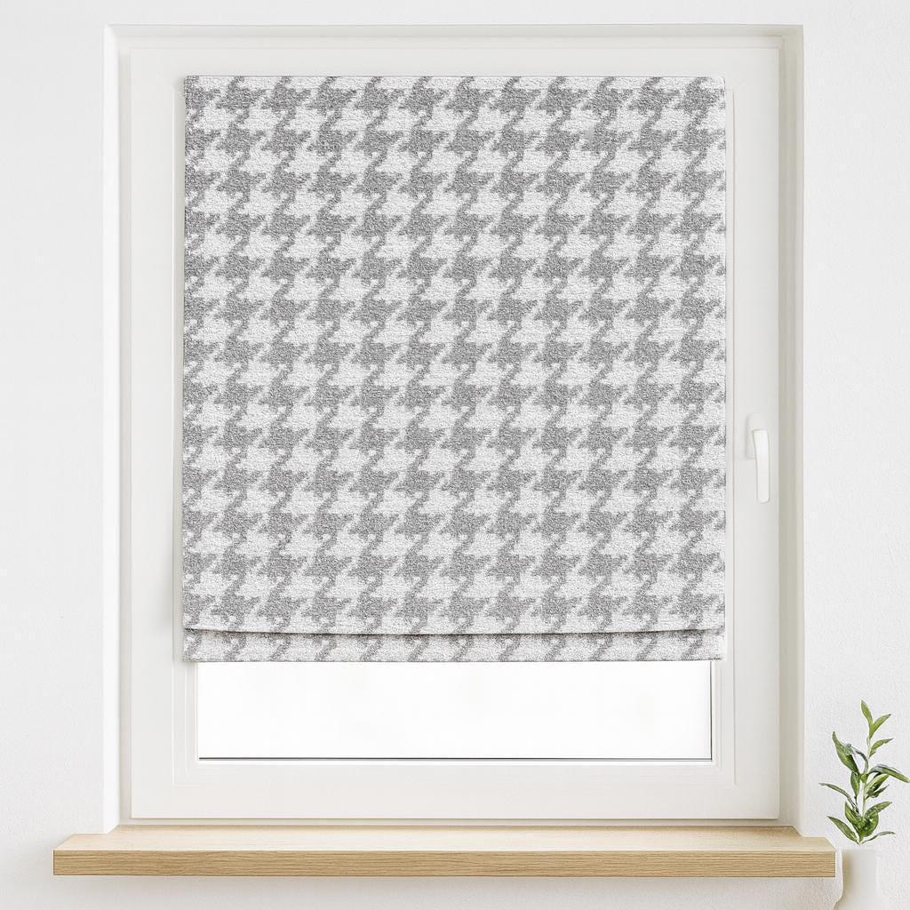 Houndstooth Roman Shade, Organic Cotton (Light-Filtering or Blackout Liner) — image 3