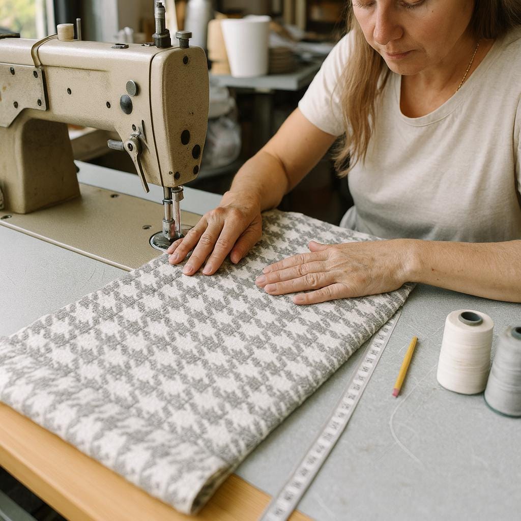 Houndstooth Roman Shade, Organic Cotton (Light-Filtering or Blackout Liner) — image 6