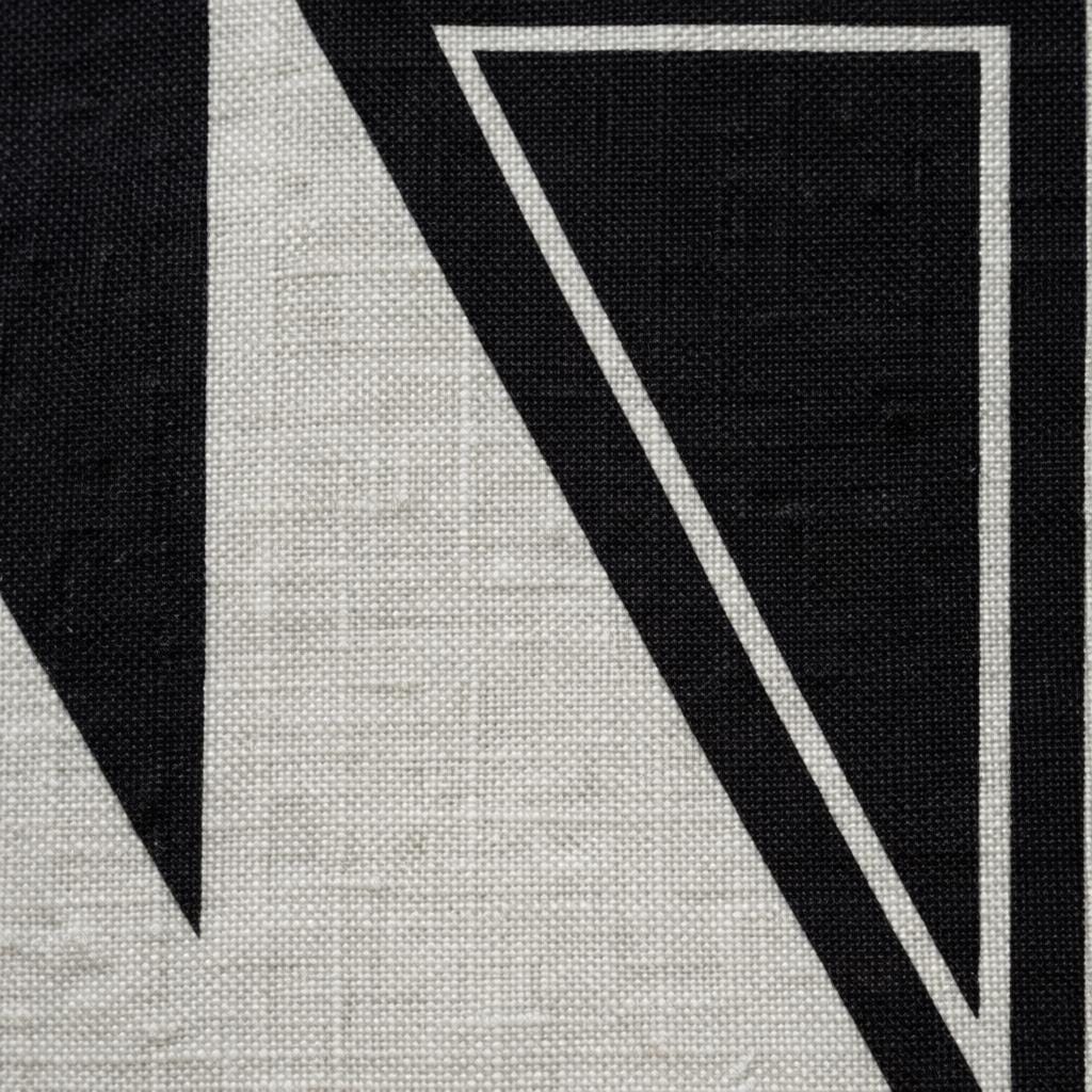 Black Geometric Linen Roman Shade, Custom Corded Blind, OEKO-TEX — image 6