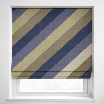 Custom Striped Linen Roman Shade | Coastal Farmhouse Style — image 1