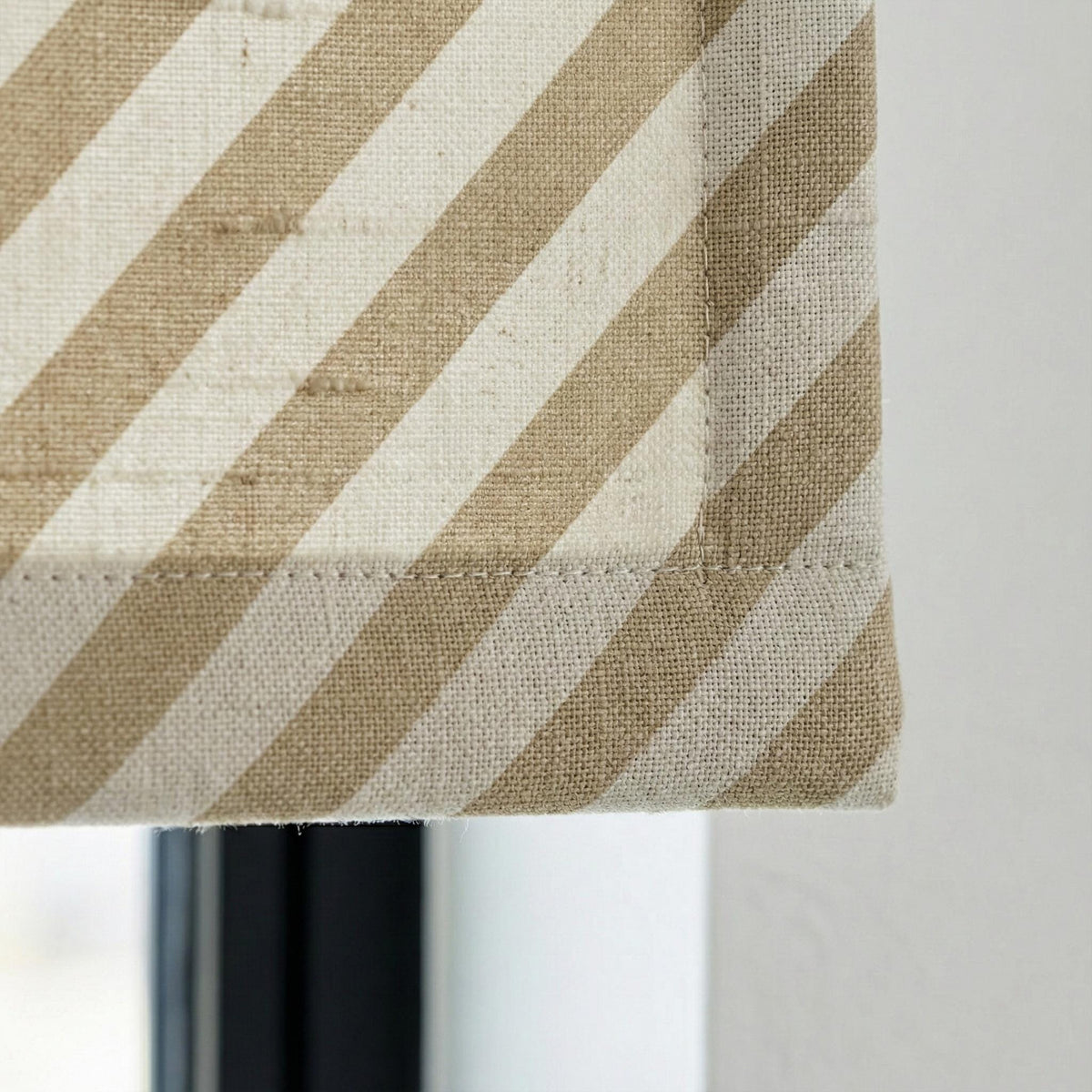 Custom Linen Roman Shade, Beige Ivory Stripe, OEKO-TEX Certified, Made to Measure — image 6