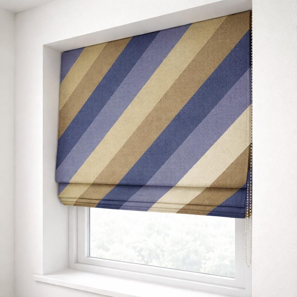 Custom Striped Linen Roman Shade | Coastal Farmhouse Style — image 6