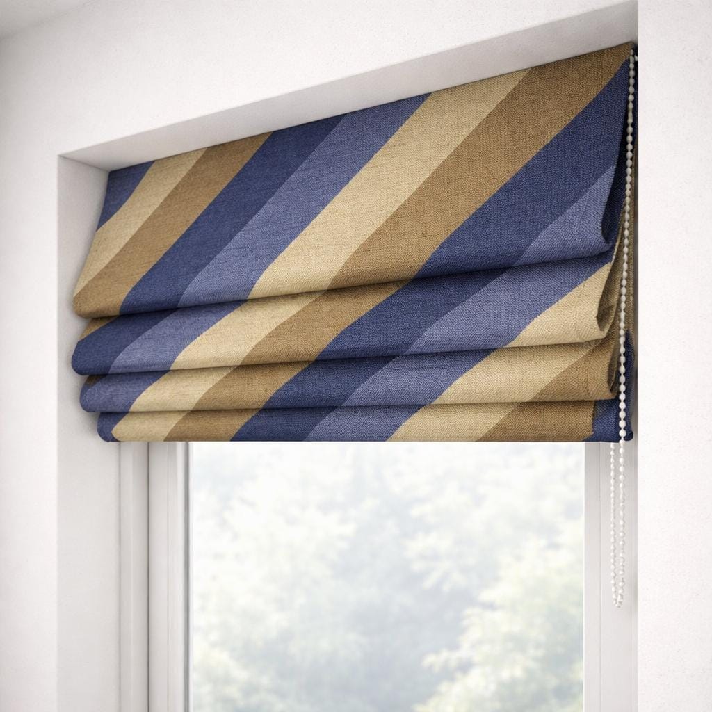 Custom Striped Linen Roman Shade | Coastal Farmhouse Style — image 10