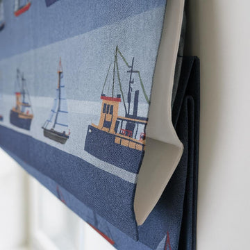 Roman Shade: Kids Nautical Boat Print (Light Filtering or Blackout) — image 1