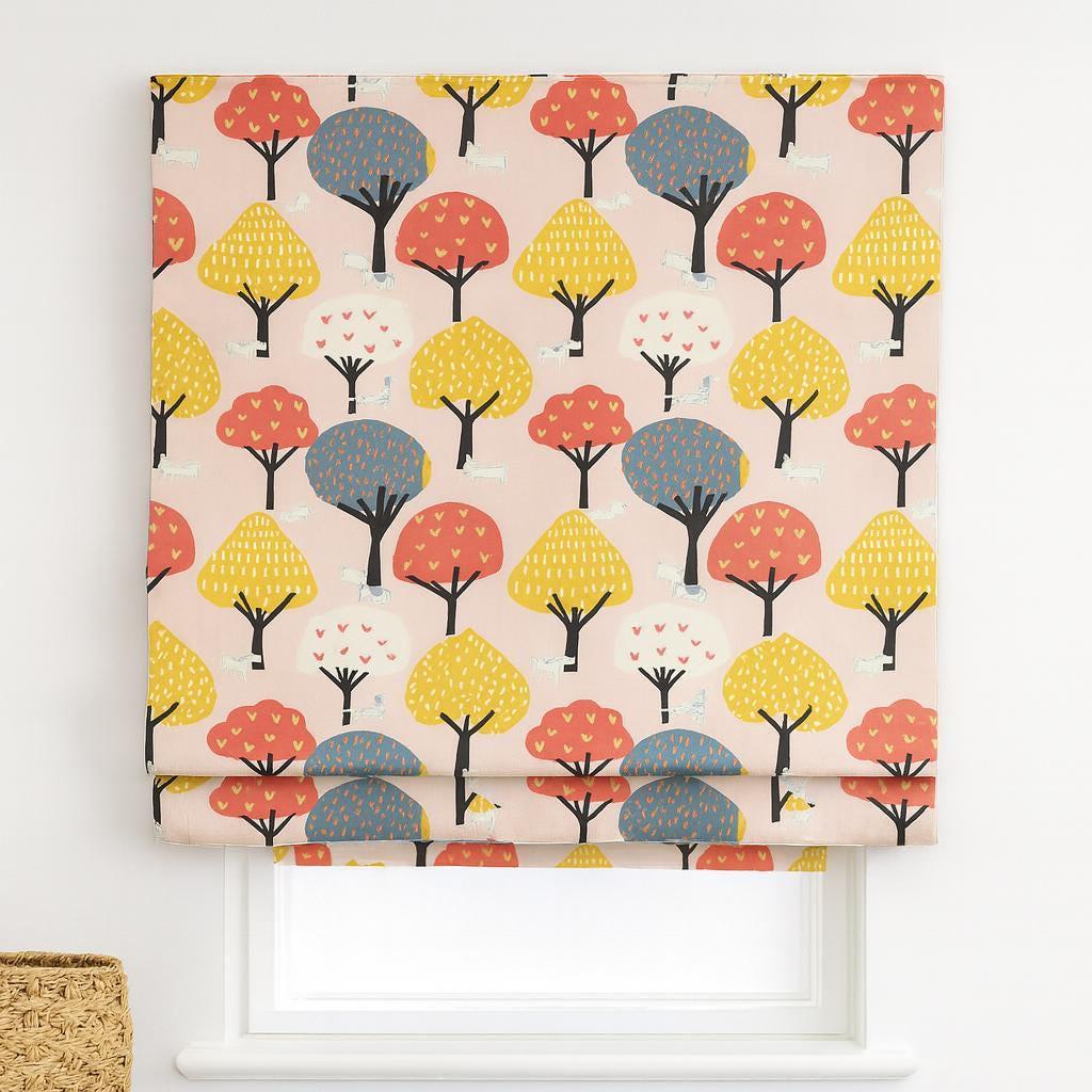 Forest Animals Roman Shade: Organic Cotton Nursery Window Blind (Custom Size) — image 4